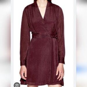 NWT Equipment Burgundy Long Sleeve Dress